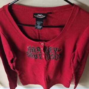 Harley-Davidson Women's Crimson Long Sleeve Tee